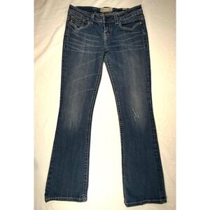 MEK Denim Dublin Women's Size 31x33 Boot Cut Flap Pocket Distressed Jeans- Read!